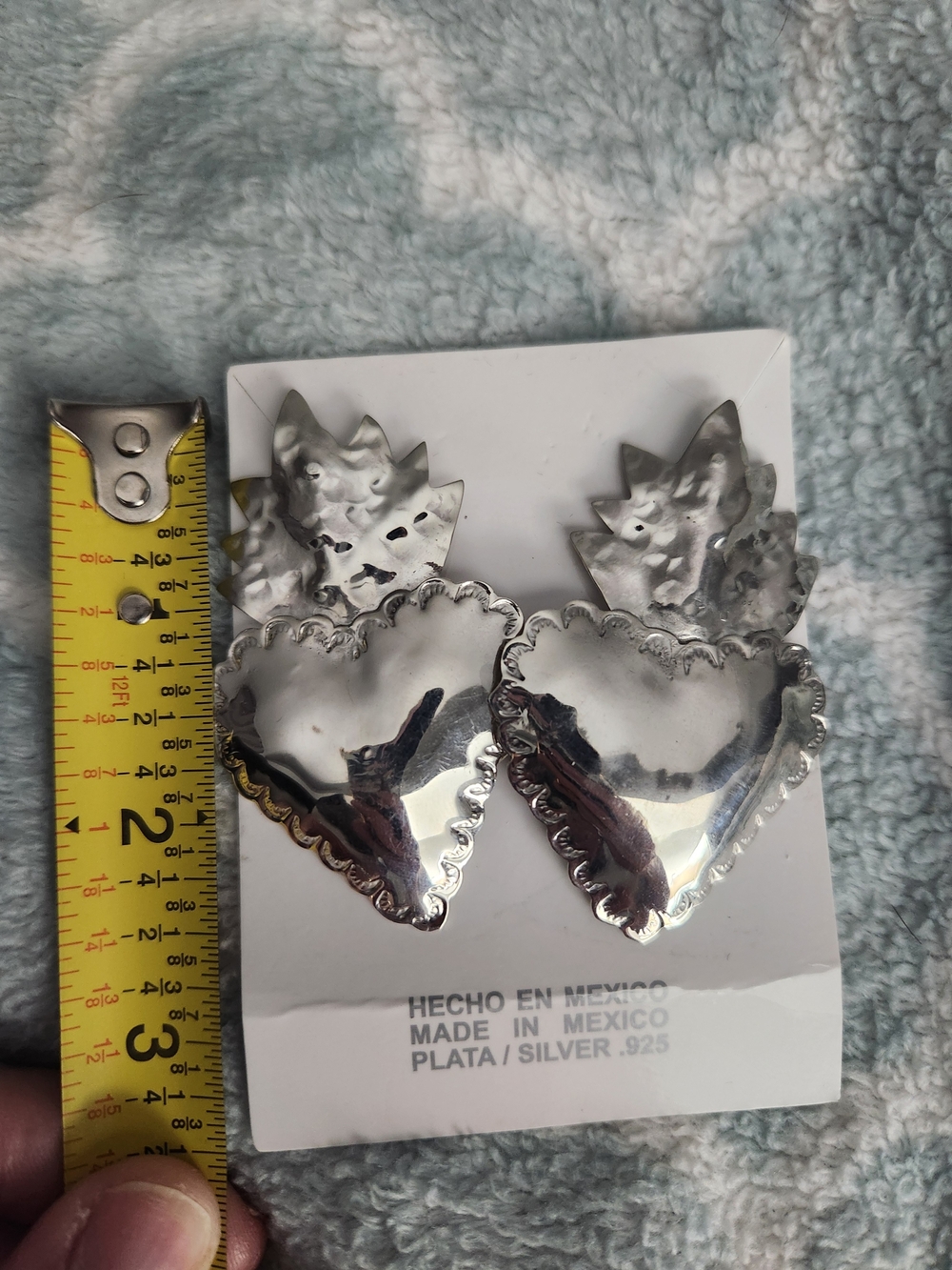 Mexico 925 Sterling Heart Drop Earrings - Women Jewelry